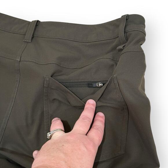 Lululemon ABC Pants Mens 32x27 Army Green Slim-Fit 5 Pocket Pant Warpstreme Golf - Picture 6 of 10